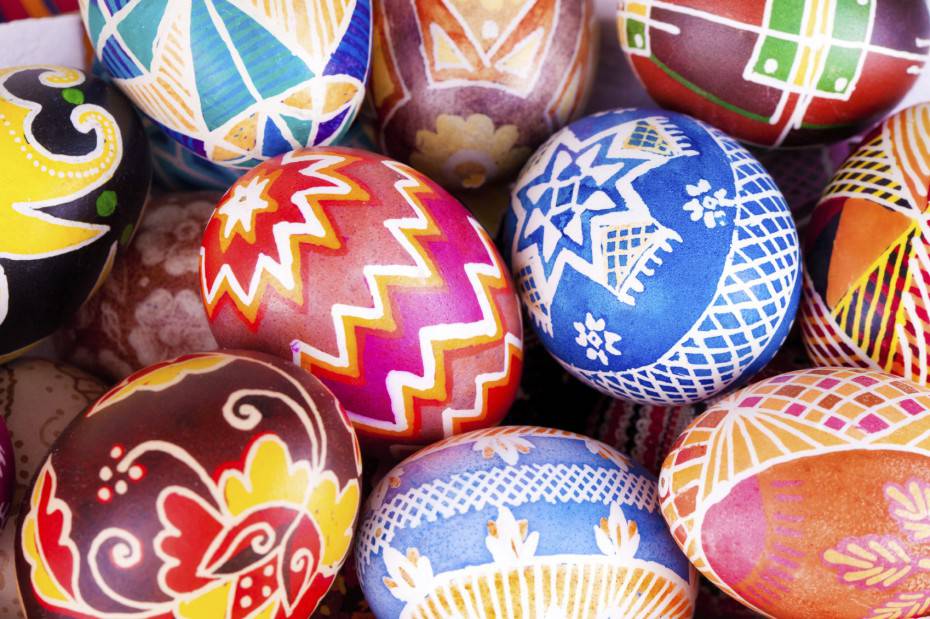 Mix of eggs with the traditional designs