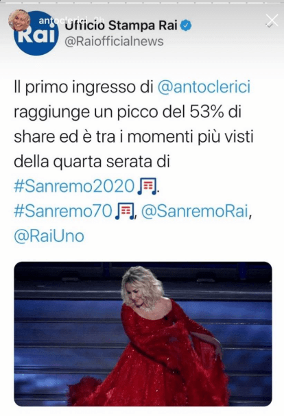 Antonella Clerici Sanremo