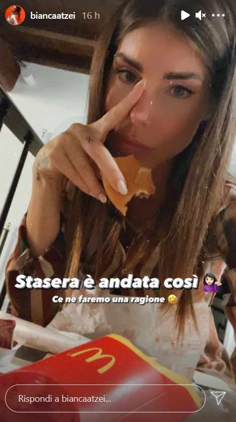Bianca Atzei mangia