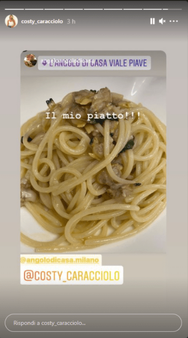 Costanza Caracciolo piatto spaghetti vongole foto