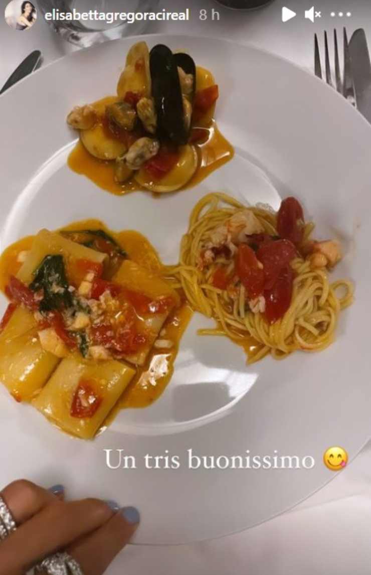 Elisabetta Gregoraci piatto di pasta Instagram