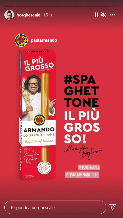 Alessandro Borghese spaghettone pats Armando nuova collaborazione foto