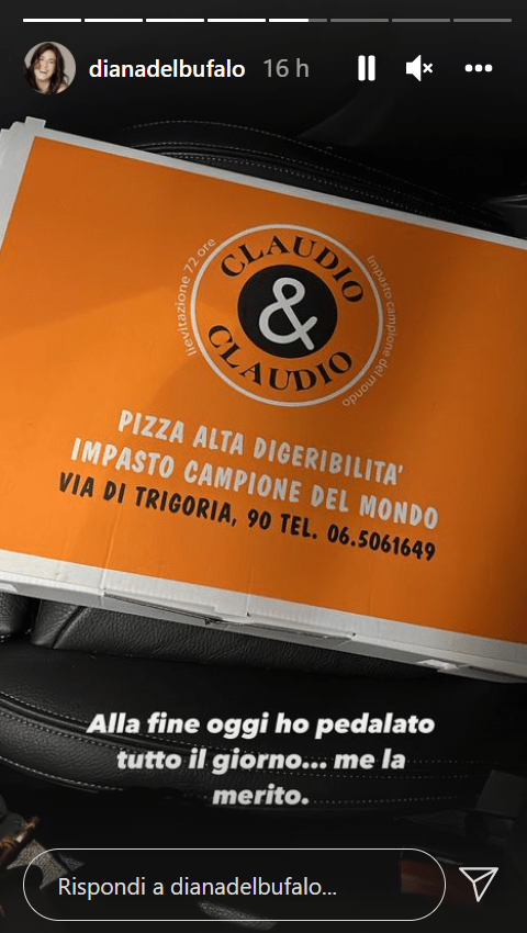 Diana del Bufalo stories pizza