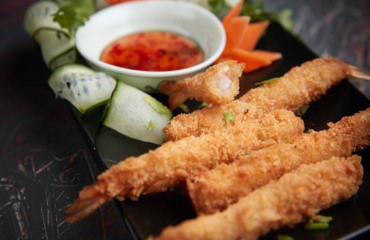tempura di gamberi fritti al panko