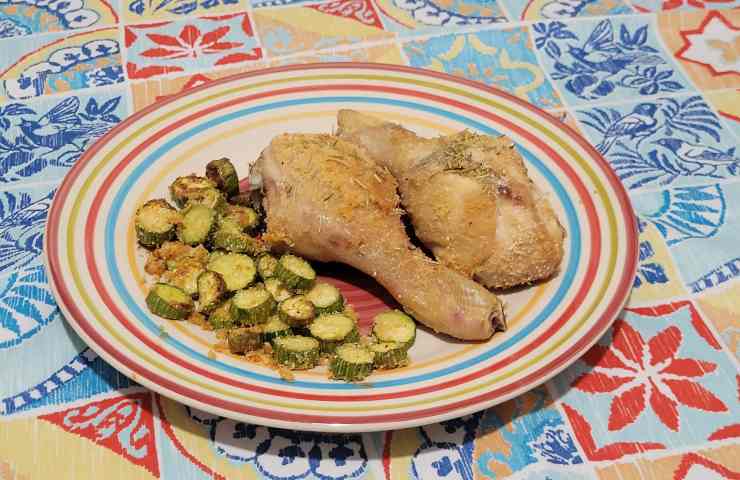 Pollo e zucchine gratinati al forno 