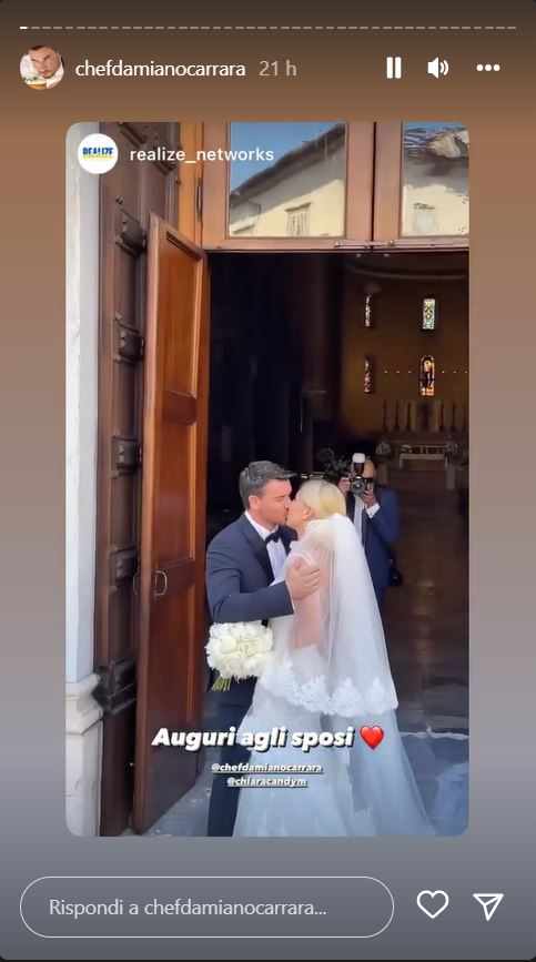 Damiano Carrara si è sposato con Chiara torta meravigliosa dettagli