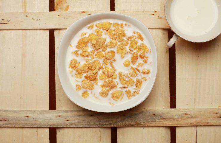 Latte e cereali per colazione 