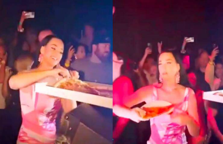 Ketty Perry lancia la pizza concerto Las Vegas video