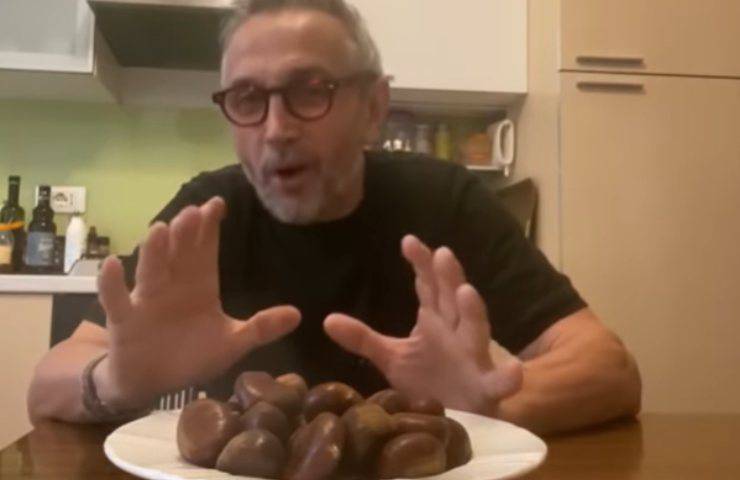 Bruno Barbieri trucco cuocere castagne forno
