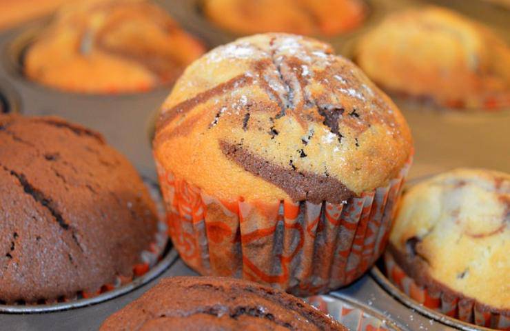 muffin bicolore dal cuore cremoso