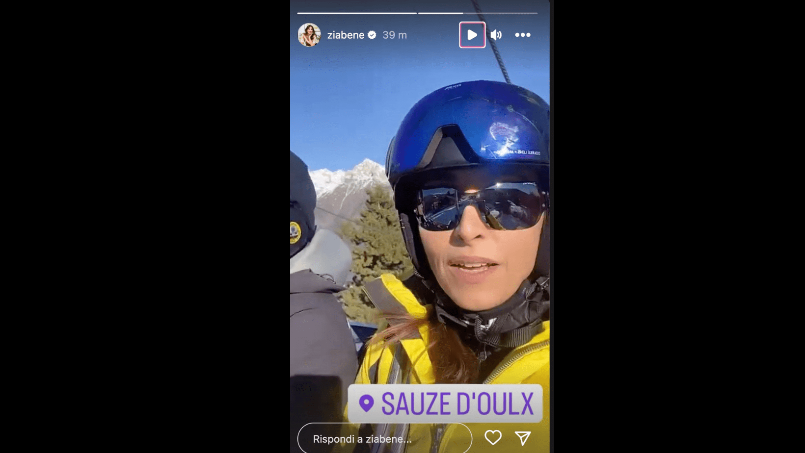 Benedetta Parodi va a sciare