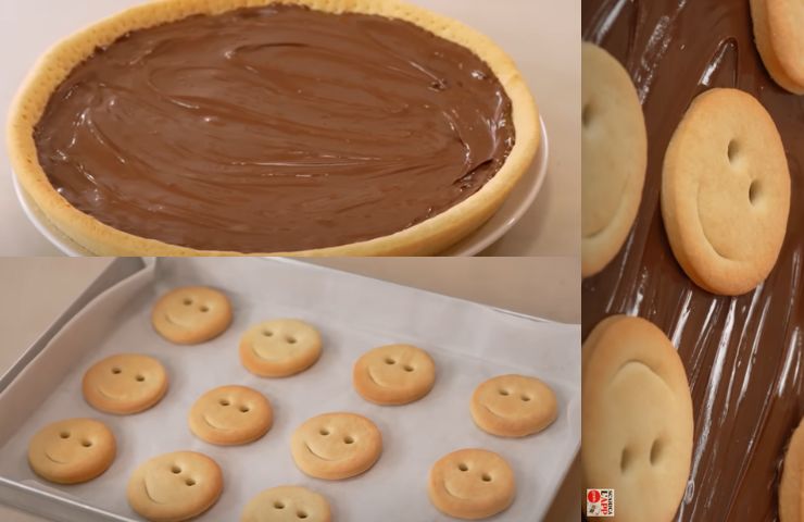 passaggi per preparare la crostata alla Nutella con biscotti al sorriso