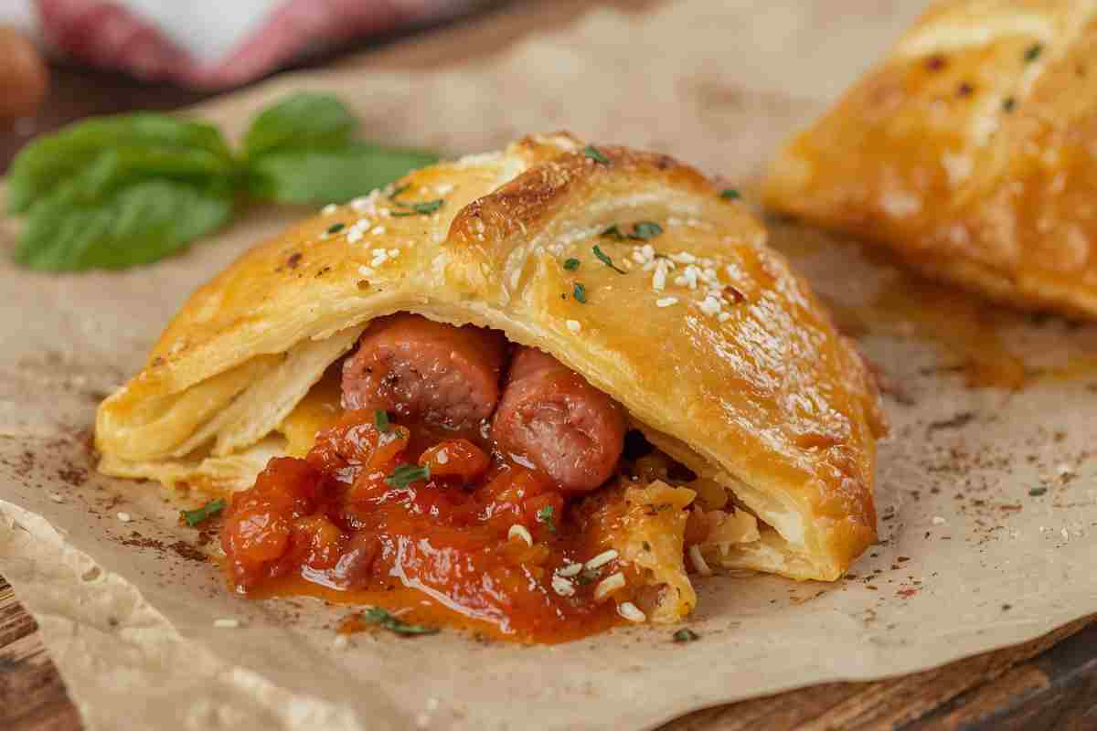 Ripieno dei rustici di salsicce affumicate