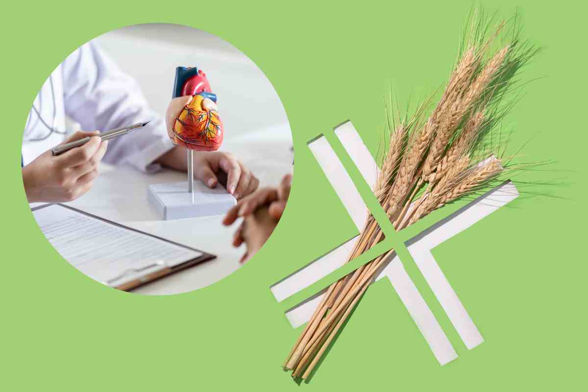 visita specialistica per la celiachia e una spiga di grano barrata