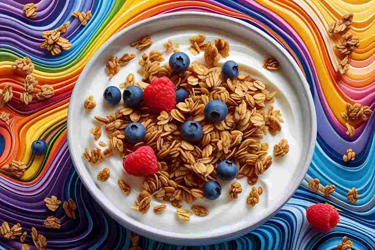 Yogurt greco con granola gluten free