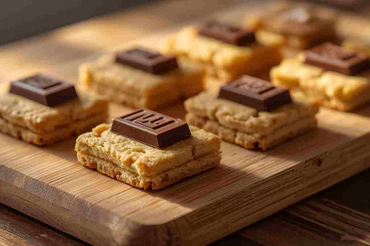biscotti stesi su un tagliere di legno