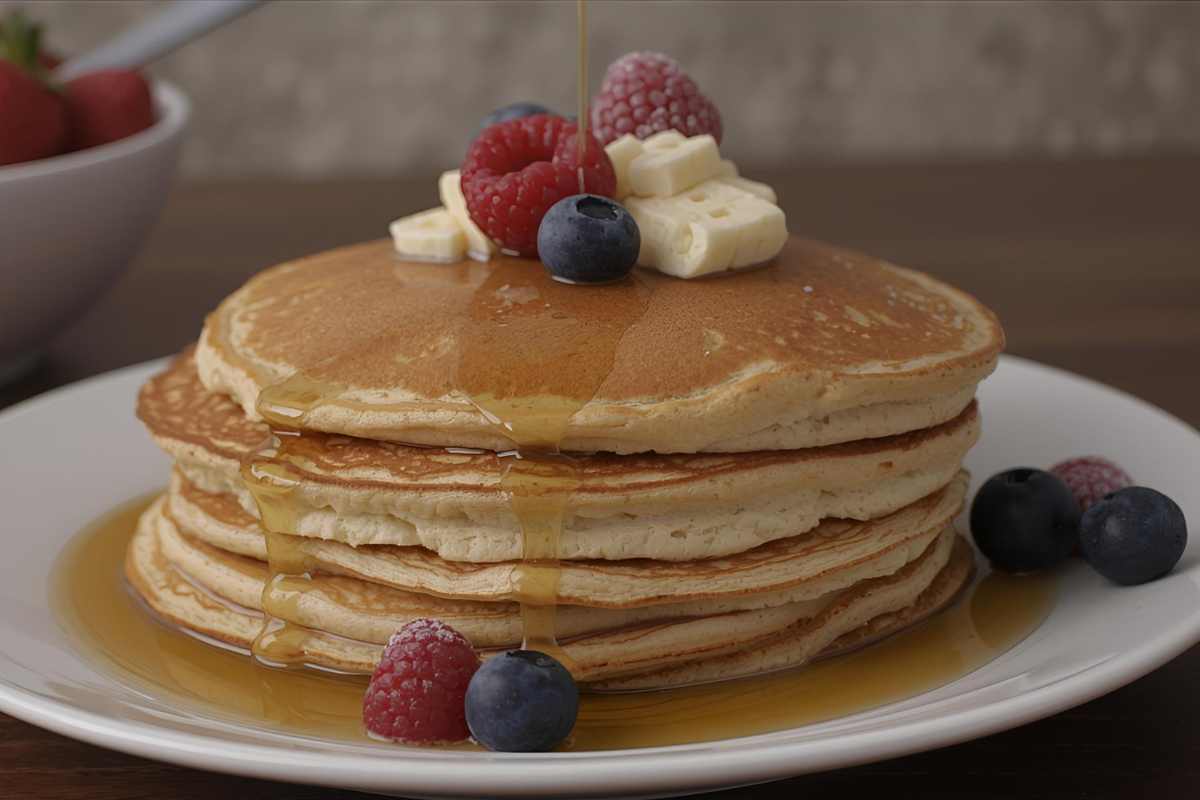 Pancake senza glutine e senza lattosio pronti per essere serviti