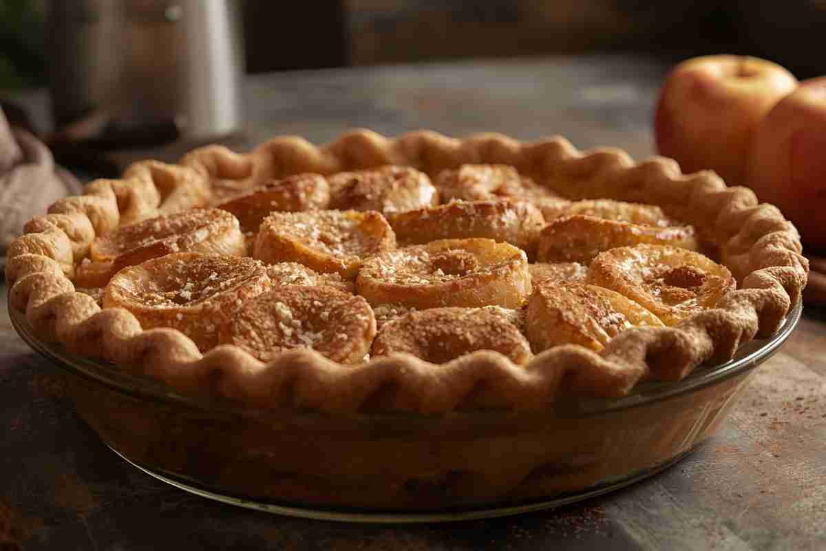 Torta alle mele senza glutine sul tavolo
