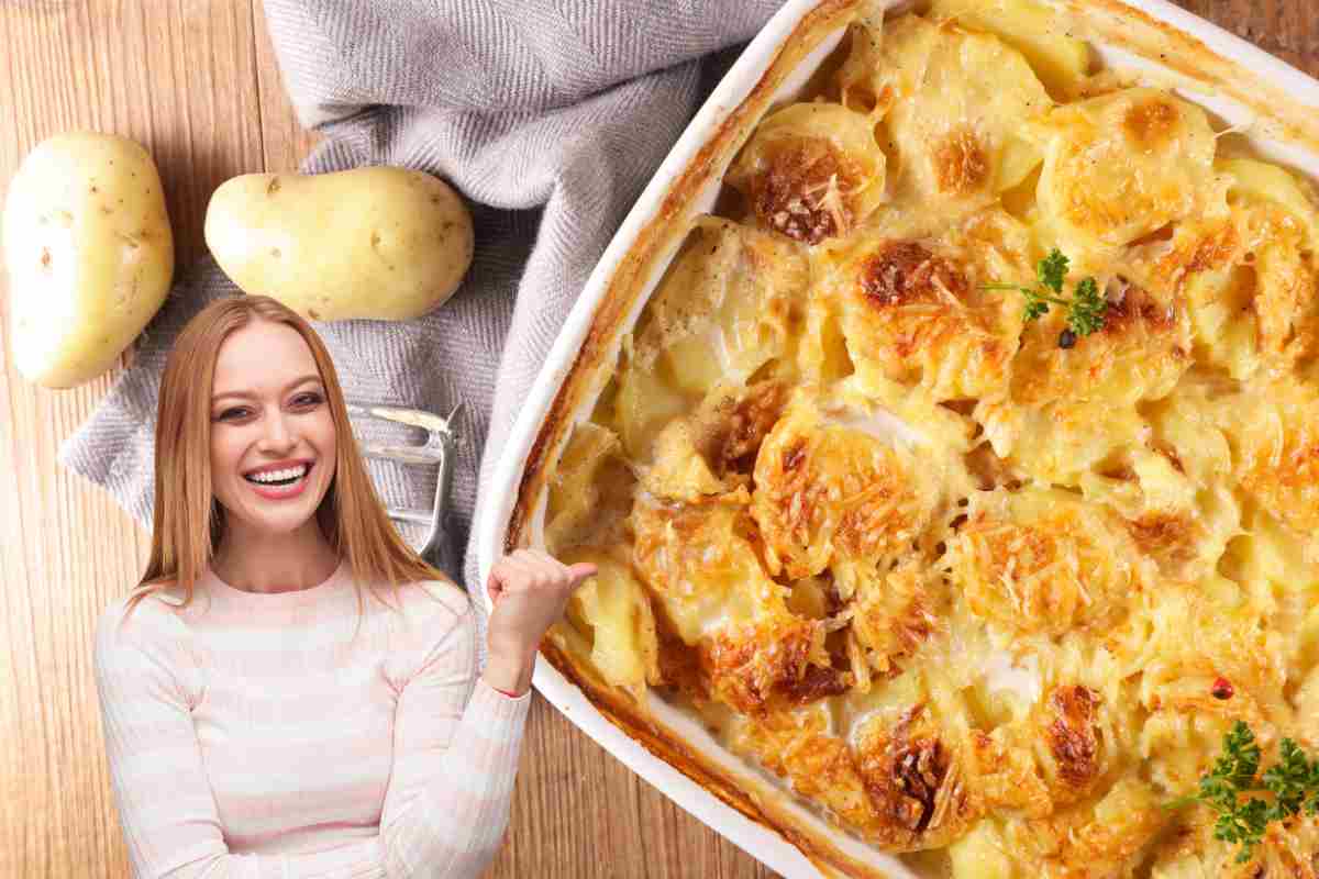 verdure gratinate donna che indica